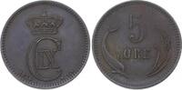 Dänemark 5 Öre 1 Christian IX. 1863-1906. -