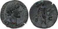 Kaiserzeit Sesterz 138-161 n. Chr. Antoninus Pius 138-161. Dunkelgrüne Patina. Minimale Auflagen, fast vorzüg