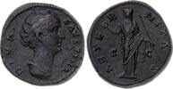Dupondius  Kaiserzeit Antoninus Pius für Faustina maior gestorben 141. Dunkelbraune Patina. Sehr schön-vorzüglich