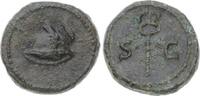 Kaiserzeit Quadrans 69-96 n. Chr. Domitian 69-96. Grünbraune Patina. Fast vorzüglich