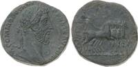 Kaiserzeit Sesterz 177-192 n. Chr. Commodus 177-192. Feine grüne Patina. Fast vorzüglich / Rv. Umschr