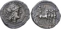 Republik AR-Denar M. Acilius M. f. 130 v. Chr.. Hübsche Patina. VF-EF