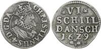 Dänemark 6 Skilling 1629 Christian IV. 1588-1648. VF+