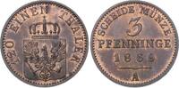 Brandenburg-Preußen 3 Pfennig Wilhelm I. 1861-1888. -