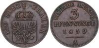 Brandenburg-Preußen 3 Pfennig Friedrich Wilhelm IV. 1840-1861. -