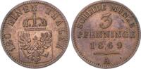 Brandenburg-Preußen 3 Pfennig Wilhelm I. 1861-1888. -