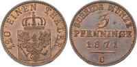 Brandenburg-Preußen 3 Pfennig Wilhelm I. 1861-1888. -