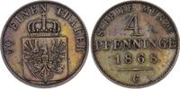 Brandenburg-Preußen 4 Pfennig Wilhelm I. 1861-1888. -