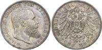 Württemberg 5 Mark 1913 F Wilhelm II. 1891-1918. Hübsche Patina. Winzige Kratzer, AU