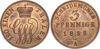 Schaumburg-Lippe 3 Pfennig Georg Wilhelm 1807-1860. -