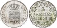 Württemberg 3 Kreuzer Wilhelm I. 1816-1864. -