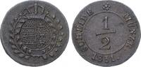 Württemberg 1/2 Kreuzer Wilhelm I. 1816-1864. -