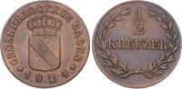 Baden-Durlach 1/2 Kreuzer Ludwig 1818-1830. -
