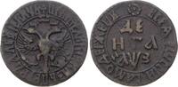 Russland Cu 1/2 Kopeke (Denga) 1707 Peter I. der Große 1689-1725. VF