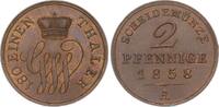 Schaumburg-Lippe 2 Pfennig Georg Wilhelm 1807-1860. -
