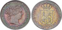 Spanien-Königreich 40 Centimos 1864 Isabel II. 1833-1868. Prachtexemplar. Herrliche Patina. CH UNC