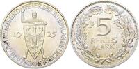 Weimarer Republik 5 Mark 1925 F Feine Patina. Winz. Randfehler, UNC-