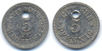 Sachsen/Altenburg - Meuselwitz 5 Pfennig Consum-Verein (Menzel 16722.1) oben 2,30 mm gelocht -