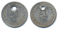 Sachsen/Altenburg - Meuselwitz 20 Pfennig Consum-Verein (Menzel 16722.16) oben 2,90 mm gelocht -