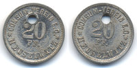 Sachsen/Altenburg - Meuselwitz 20 Pfennig Consum Verein (Menzel zu16722.15) oben 3,00 mm gelocht -