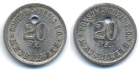 Sachsen/Altenburg - Meuselwitz 20 Pfennig Consum Verein (Menzel zu16722.15) oben 2,20 mm gelocht -