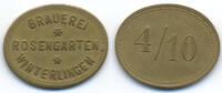 Württemberg - Winterlingen 4/10 Brauerei Rosengarten Winterlingen (Menzel 34396.1) -