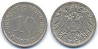 Kaiserreich 10 Pfennig großer Adler - Kupfer/Nickel - Münzzeichen G links und rechts doppelt -