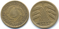 Weimarer Republik 5 Rentenpfennig Kupfer/Aluminium – ohne Riffelrand -