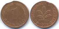 BRD 1 Pfennig Stahl/kupferplattiert - Zainende -