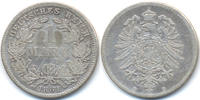 Kaiserreich 1 Mark kleiner Adler – Silber - Variante erste 1 in 1881 umgeschnitten -
