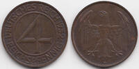 Weimarer Republik 4 Reichspfennig Kupfer -