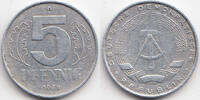 DDR 5 Pfennig Aluminium -
