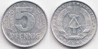 DDR 5 Pfennig Aluminium -