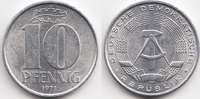 DDR 10 Pfennig Aluminium -