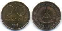 DDR 20 Pfennig Messing -