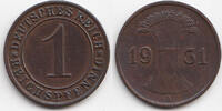 Weimarer Republik 1 Reichspfennig Kupfer -