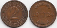 Weimarer Republik 2 Reichspfennig Kupfer -