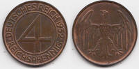 Weimarer Republik 4 Reichspfennig Kupfer -
