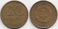 DDR 20 Pfennig Messing -