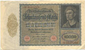 Deutsches Reich Inflation 1919-1924 10 000 Mark Rosenberg Nr. 68b – ohne Udr.-Bst. -