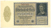 Deutsches Reich Inflation 1919-1924 10 000 Mark Rosenberg Nr. 69d – Firmendruck KN 7stellig -