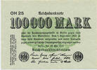 Deutsches Reich Inflation 1919-1924 100 000 Mark Rosenberg Nr. 90b – WZ Wellen -