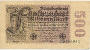 Deutsches Reich Inflation 1919-1924 500 Millionen Mark Rosenberg Nr. 109e – Firmendruck WZ Hakensterne KN 8stellig FZ CD -