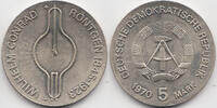 DDR Wilhelm Conrad Röntgen - Kupfer/Nickel 5 Mark 1970 prägefrisch
