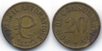 Frankreich - France 20 Centimes Monogramm P, Appareil Automatique -
