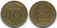 BRD 10 Pfennig Stahl/tombakplattiert -
