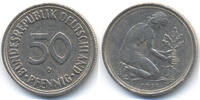 BRD 50 Pfennig Kupfer/Nickel – Variante kleines Münzzeichen D -