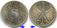 BRD 5,-DM Silber – kleines Zainende -