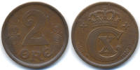 Dänemark - Denmark 2 Öre Christian X. 1912-1947 - Überprägung -