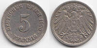 Kaiserreich 5 Pfennig großer Adler - Kupfer/Nickel -